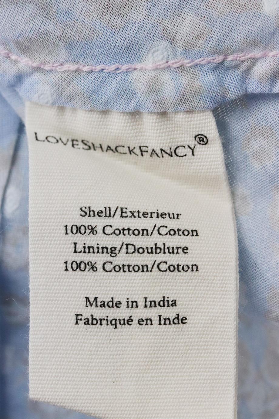 LOVESHACKFANCY FLORAL PRINT COTTON MAXI DRESS SMALL