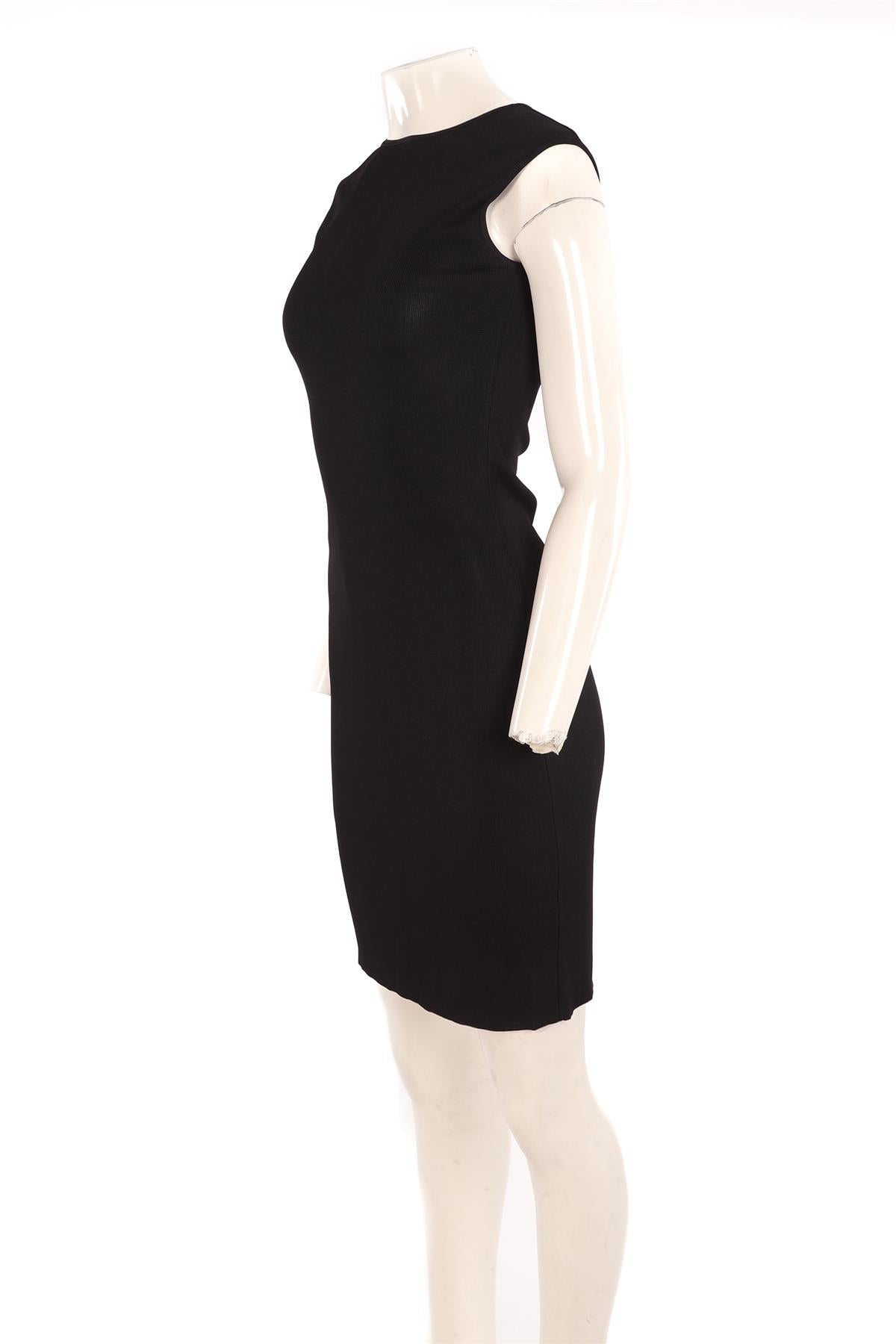 CHRISTIAN DIOR BLACK KNIT MIDI DRESS SMALL