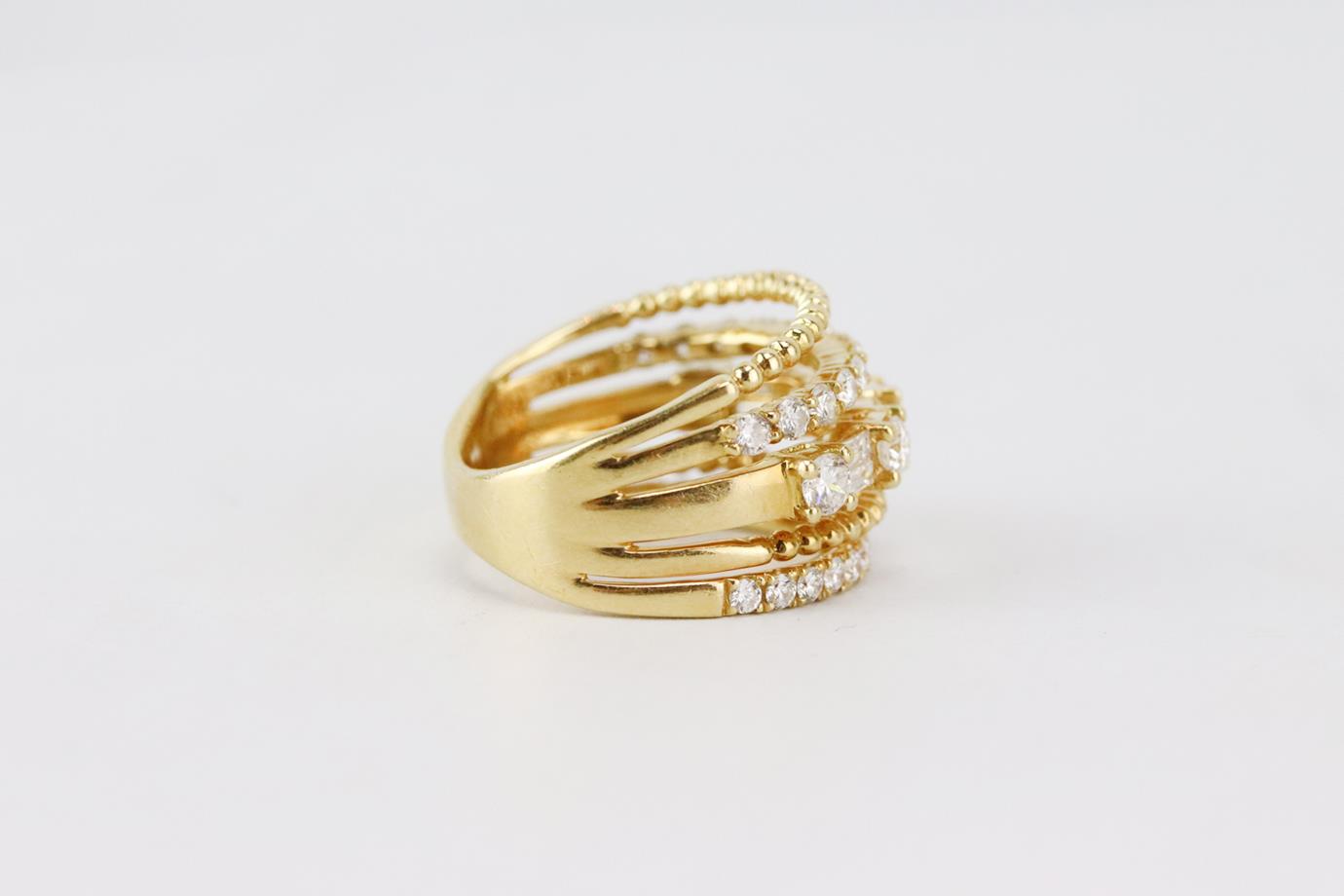 SHAY 18K YELLOW GOLD AND OPEN MIXED DIAMOND RING 16 MM