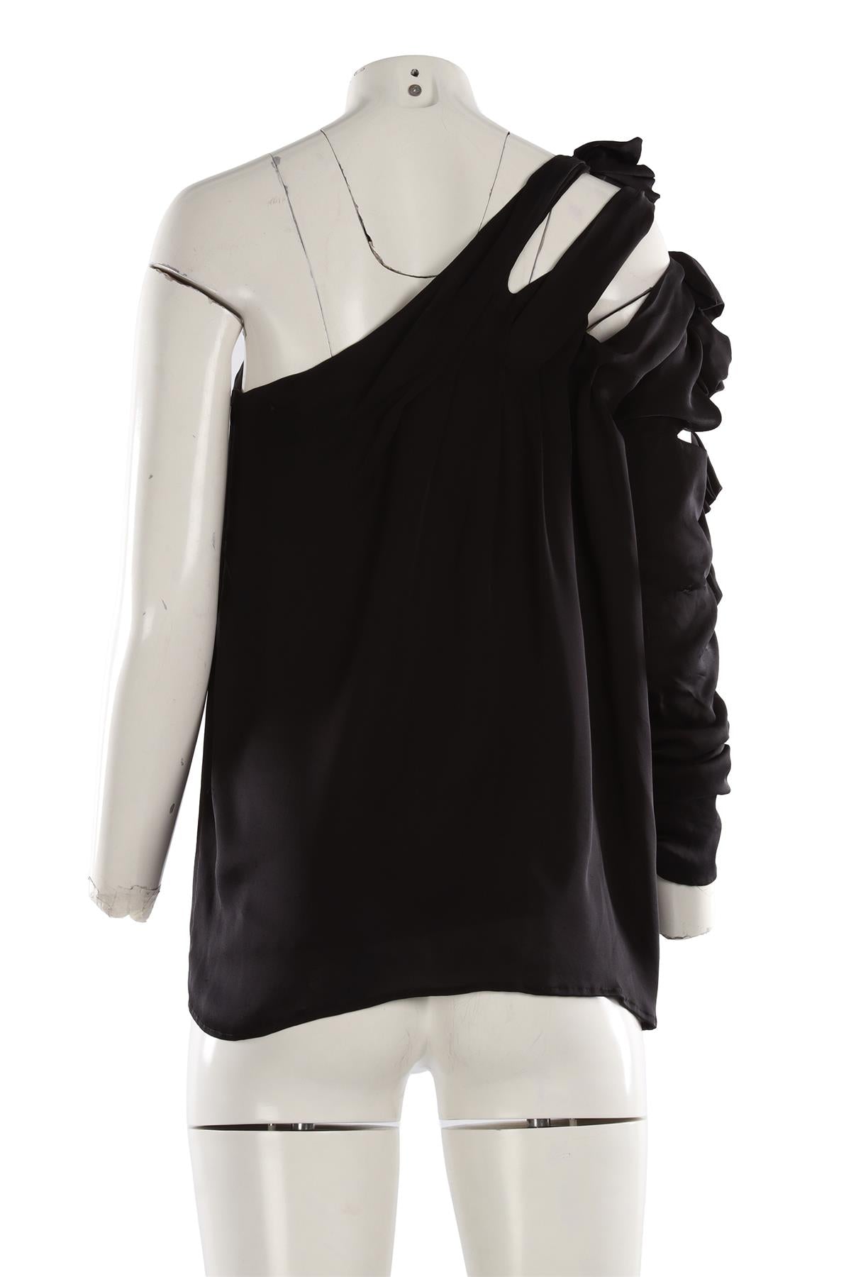 CHLOÉ BLACK SILK TOP MEDIUM