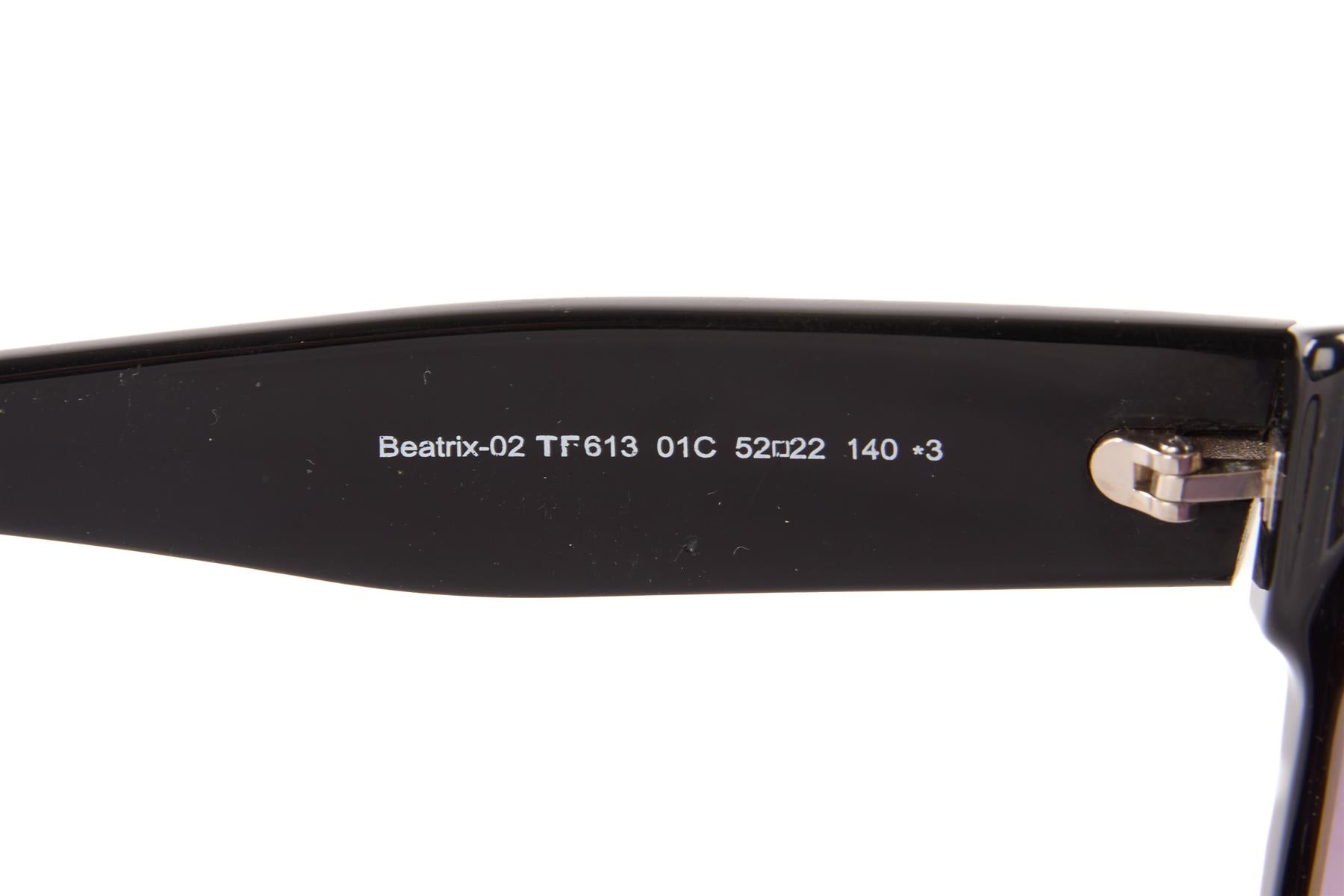 TOM FORD BLACK SQUARE FRAME ACETATE SUNGLASSES