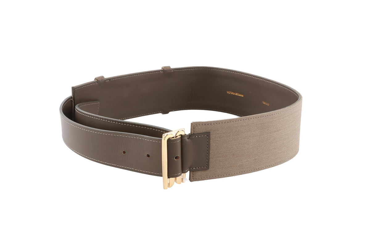 VICTORIA BECKHAM GREEN LEATHER WAIST BELT 70CM