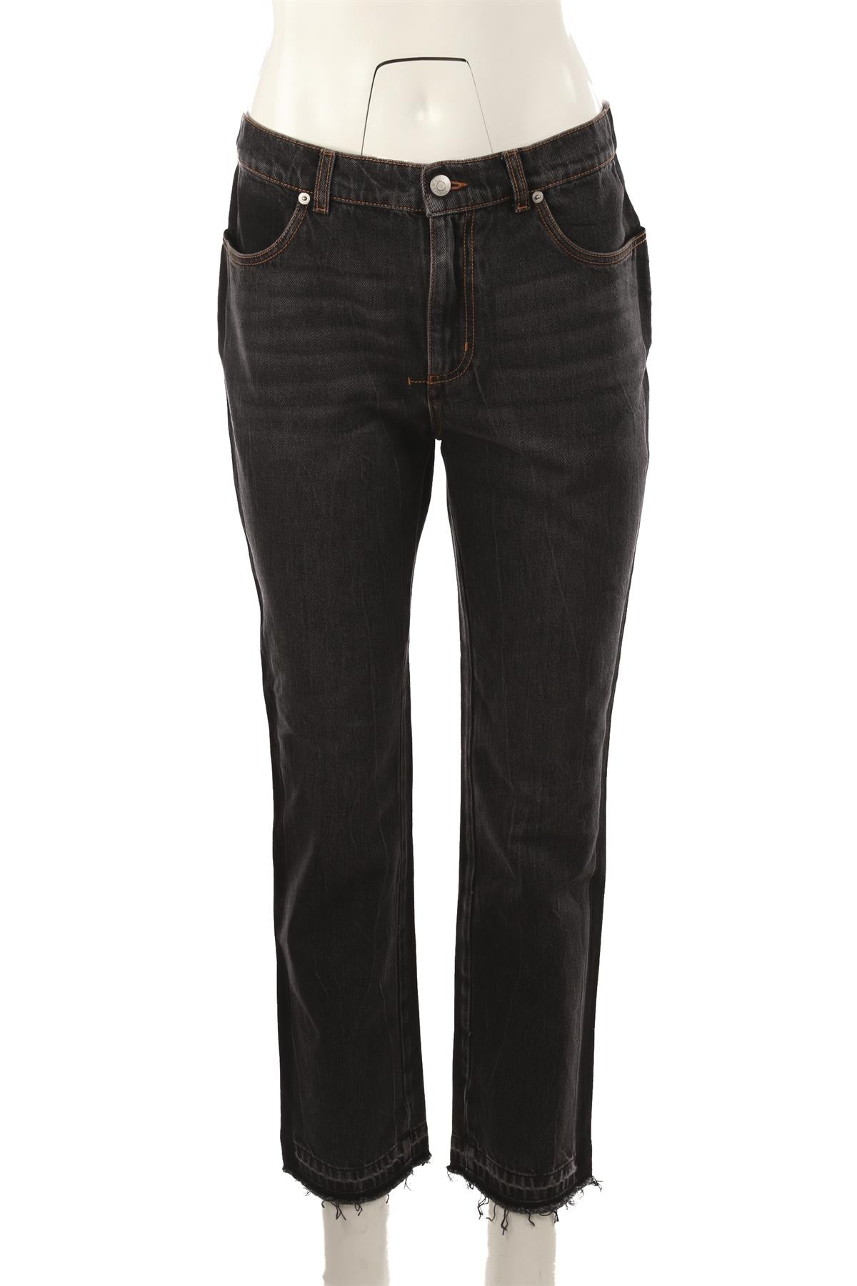 ALEXANDER MCQUEEN BLACK HIGH RISE STRAIGHT LEG JEANS W29