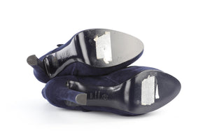ALEXANDER MCQUEEN NAVY SUEDE ANKLE BOOTS