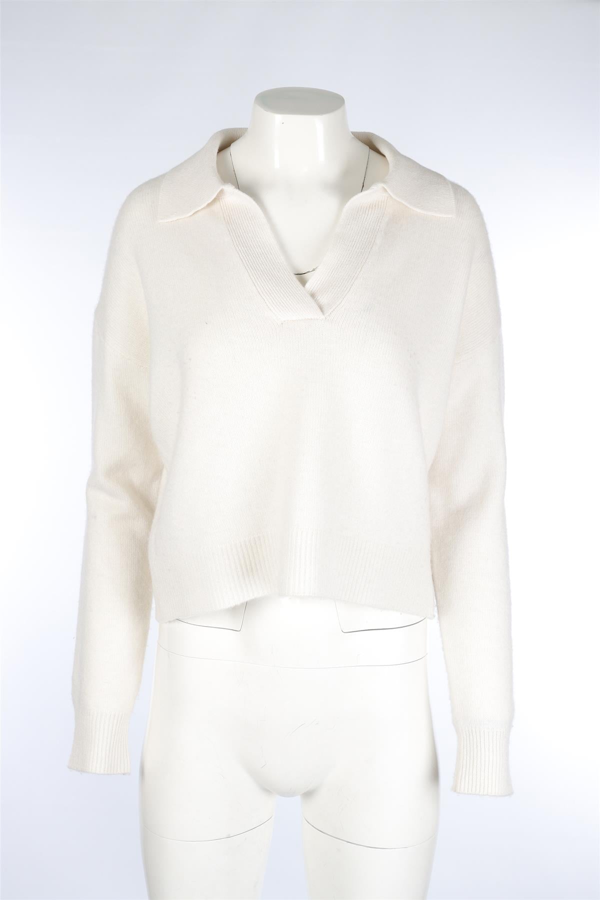 ORGANIC BY JOHN PATRICK CREAM CASHMERE SWEATER SMALL