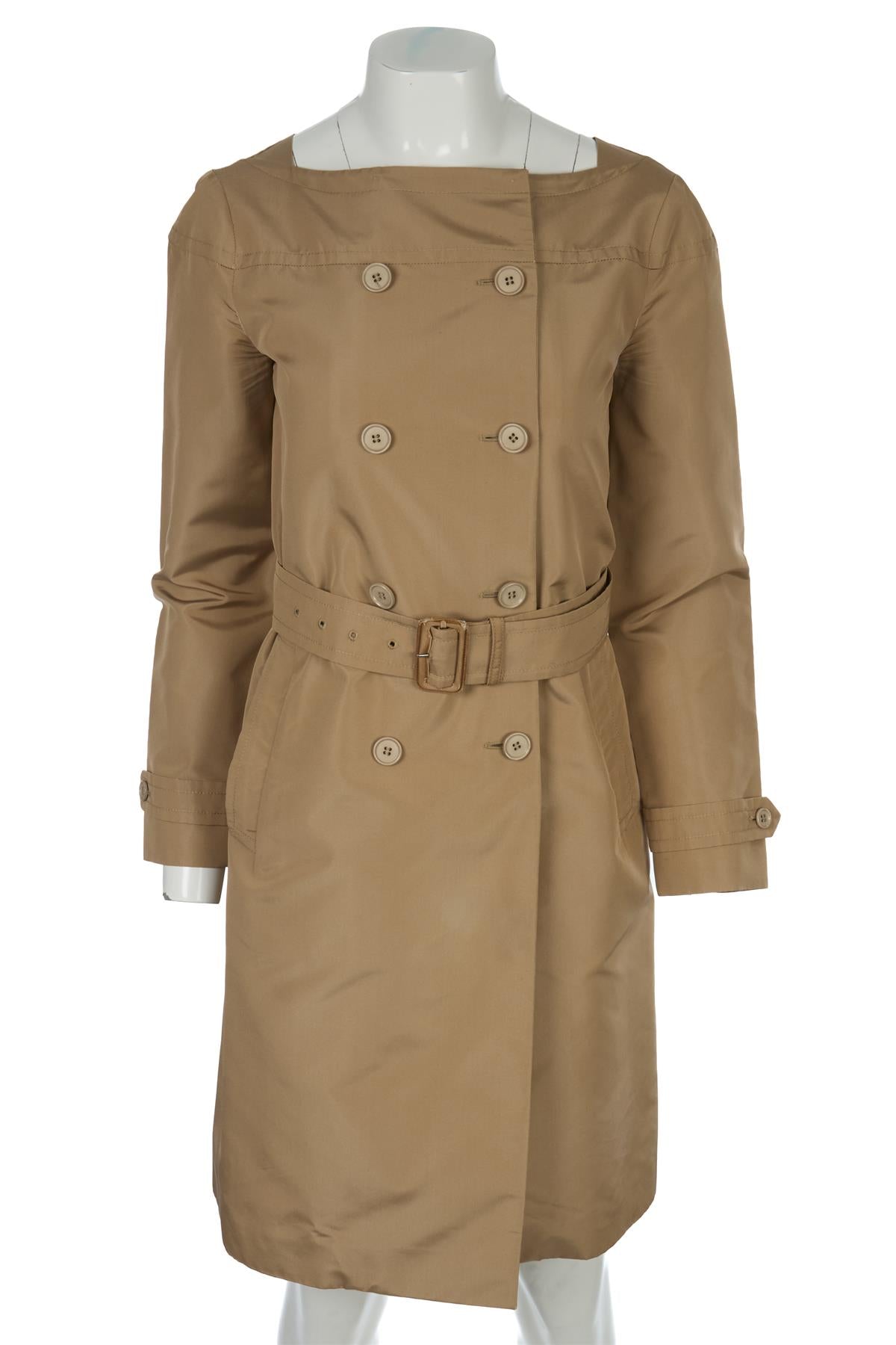 PRADA BEIGE SILK TRENCH COAT IT 38 UK 6