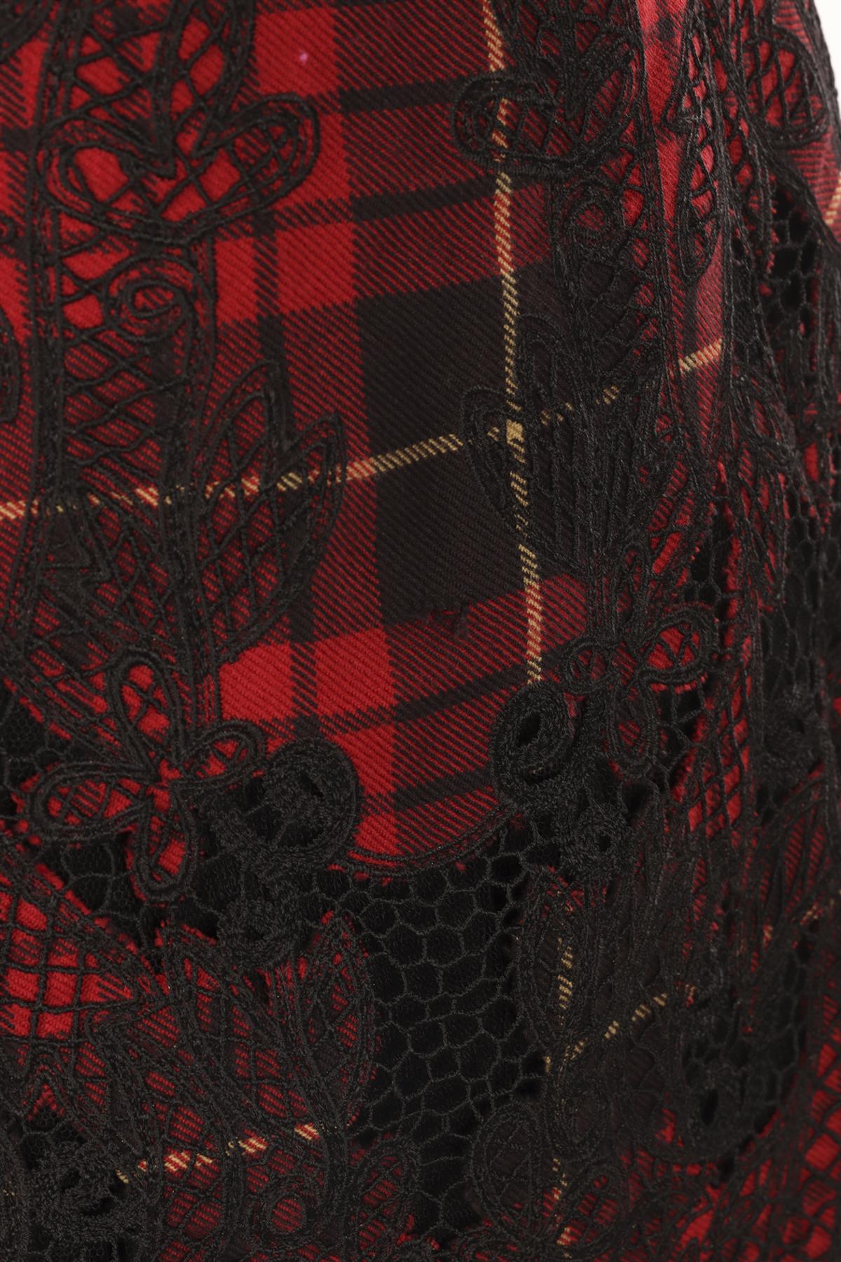 ALEXANDER MCQUEEN RED 2006 WOOL MIDI DRESS IT 40 UK 8