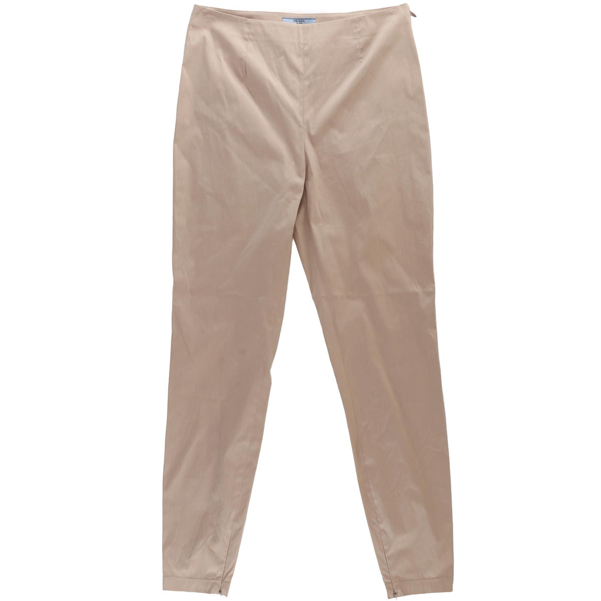 PRADA BEIGE COTTON SKINNY PANTS IT 44 UK 12