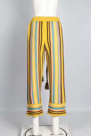 ALANUI YELLOW WOOL PANTS SMALL