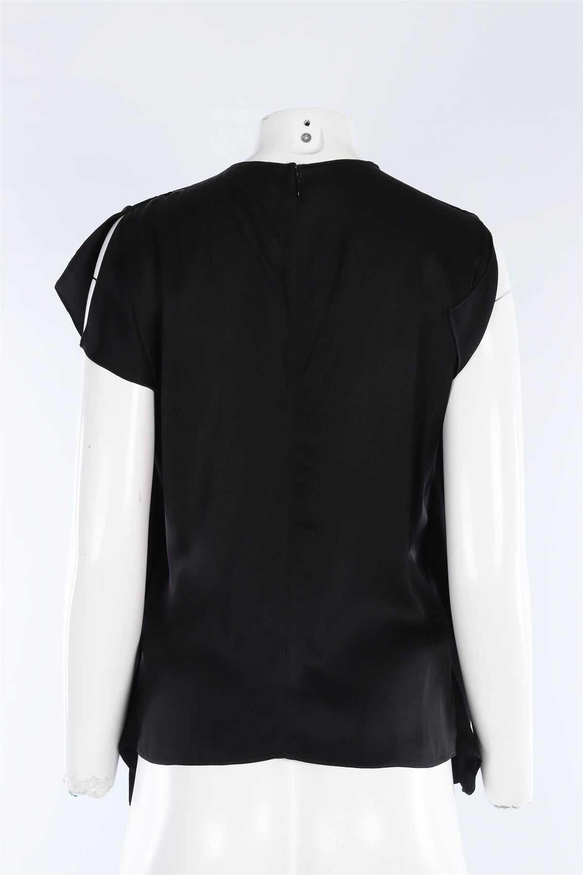 TOTEME BLACK SATIN TOP FR 36 UK 8