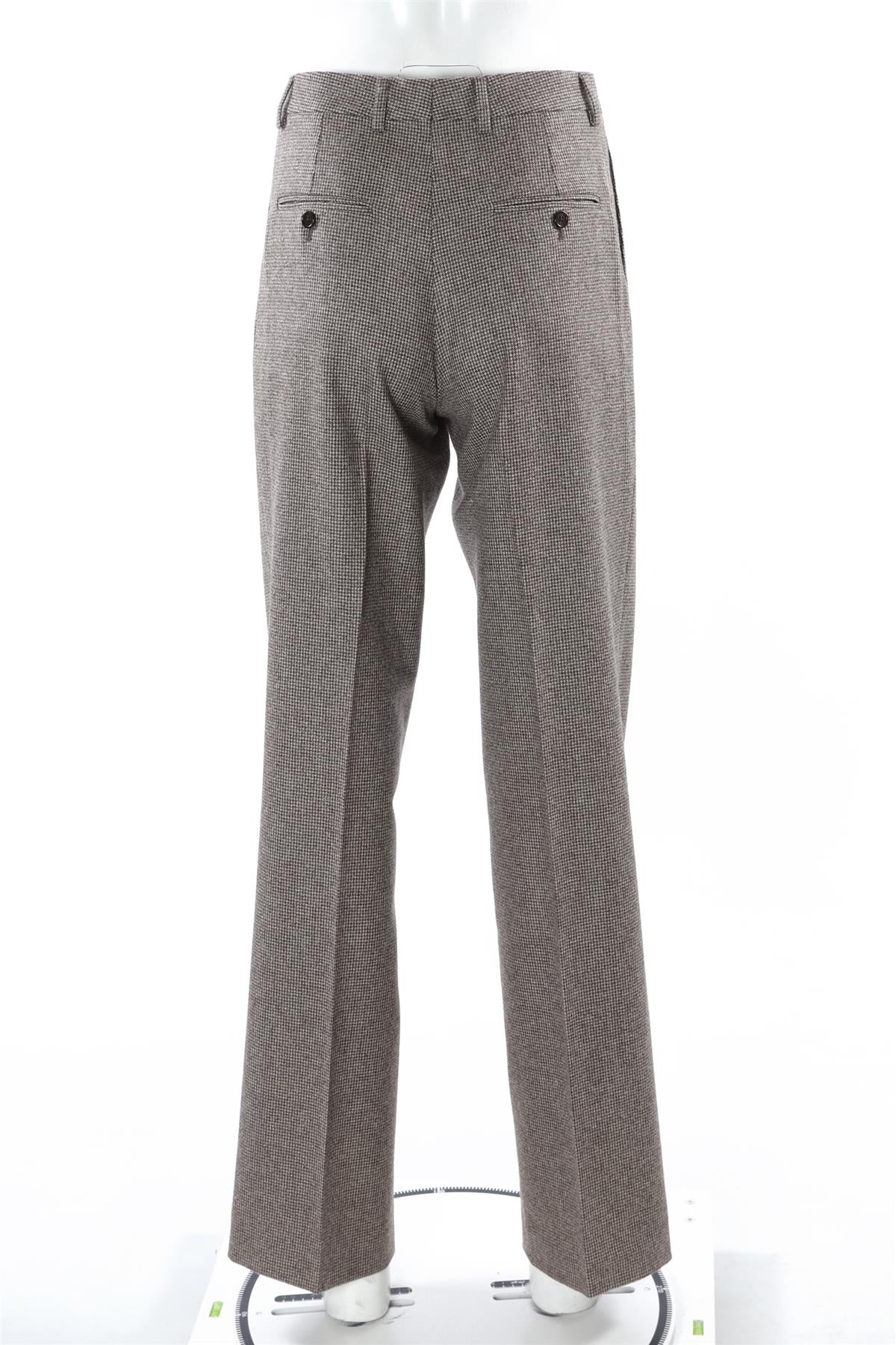 CELINE BROWN WOOL STRAIGHT LEG PANTS FR 36 UK 8