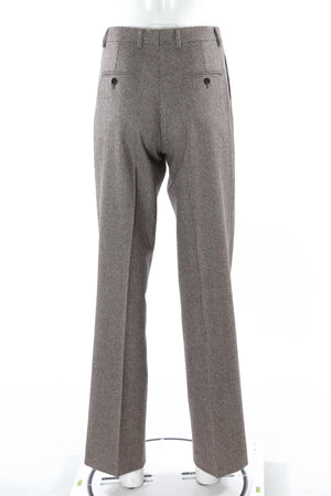 CELINE BROWN WOOL STRAIGHT LEG PANTS FR 36 UK 8