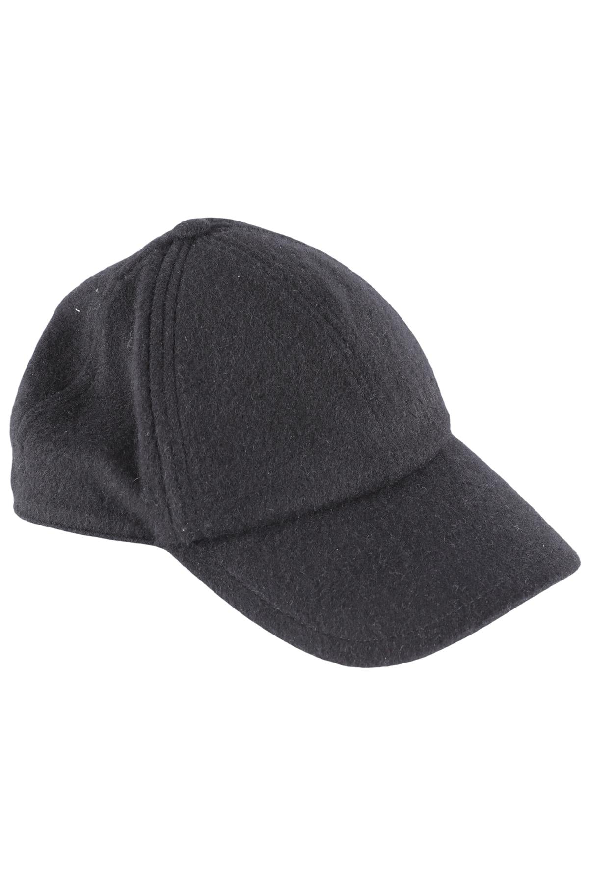 SAINT LAURENT BLACK CASHMERE BASEBALL CAP ONE SIZE