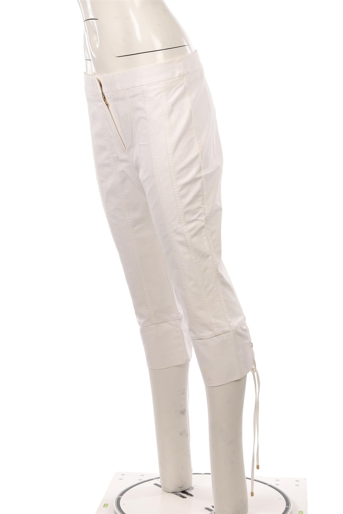 LOEWE WHITE COTTON PANTS FR 42 UK 14