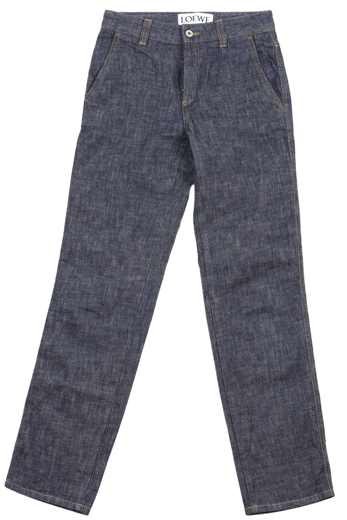 LOEWE BLUE HIGH RISE STRAIGHT LEG JEANS FR 34 UK 6 W24