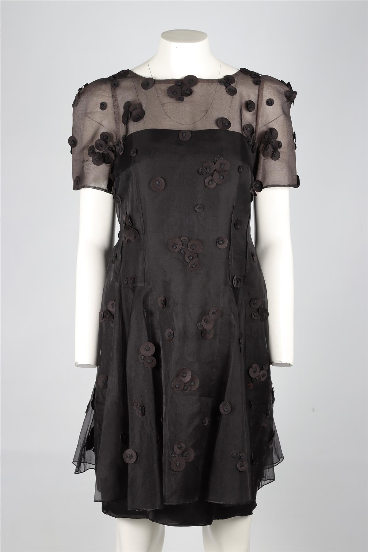 JACQUES AZAGURY BLACK SILK DRESS UK 14