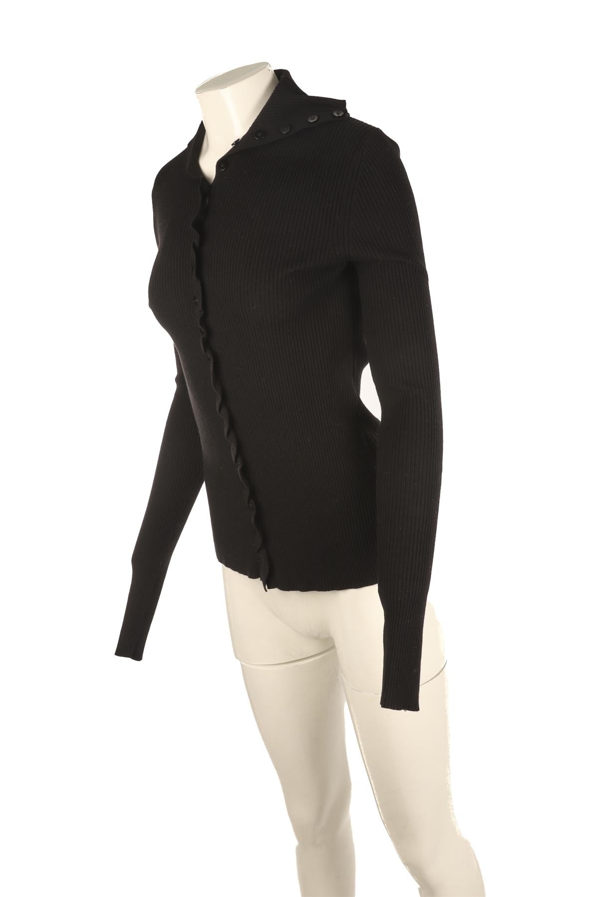 PROENZA SCHOULER BLACK WOOL CARDIGAN LARGE