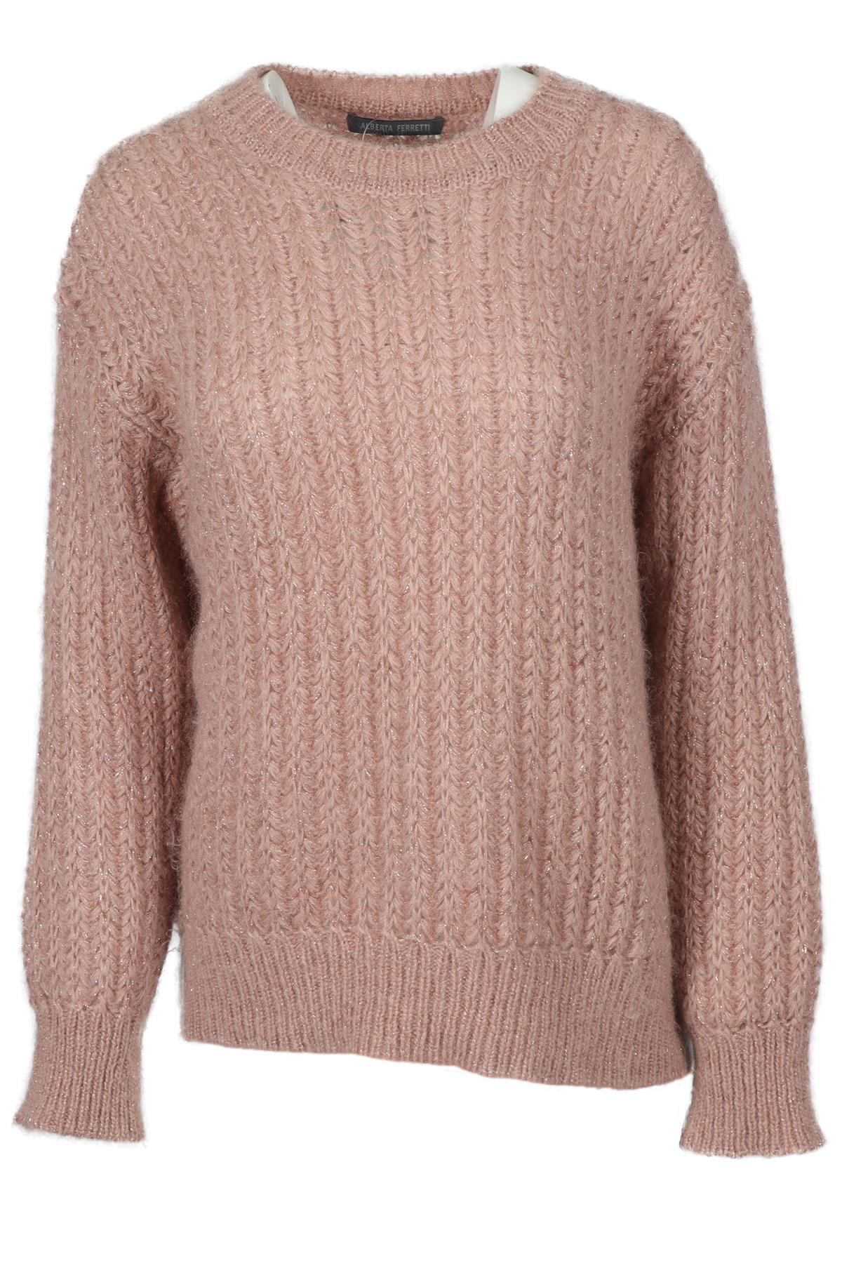 ALBERTA FERRETTI PINK WOOL SWEATER IT 40 UK 8