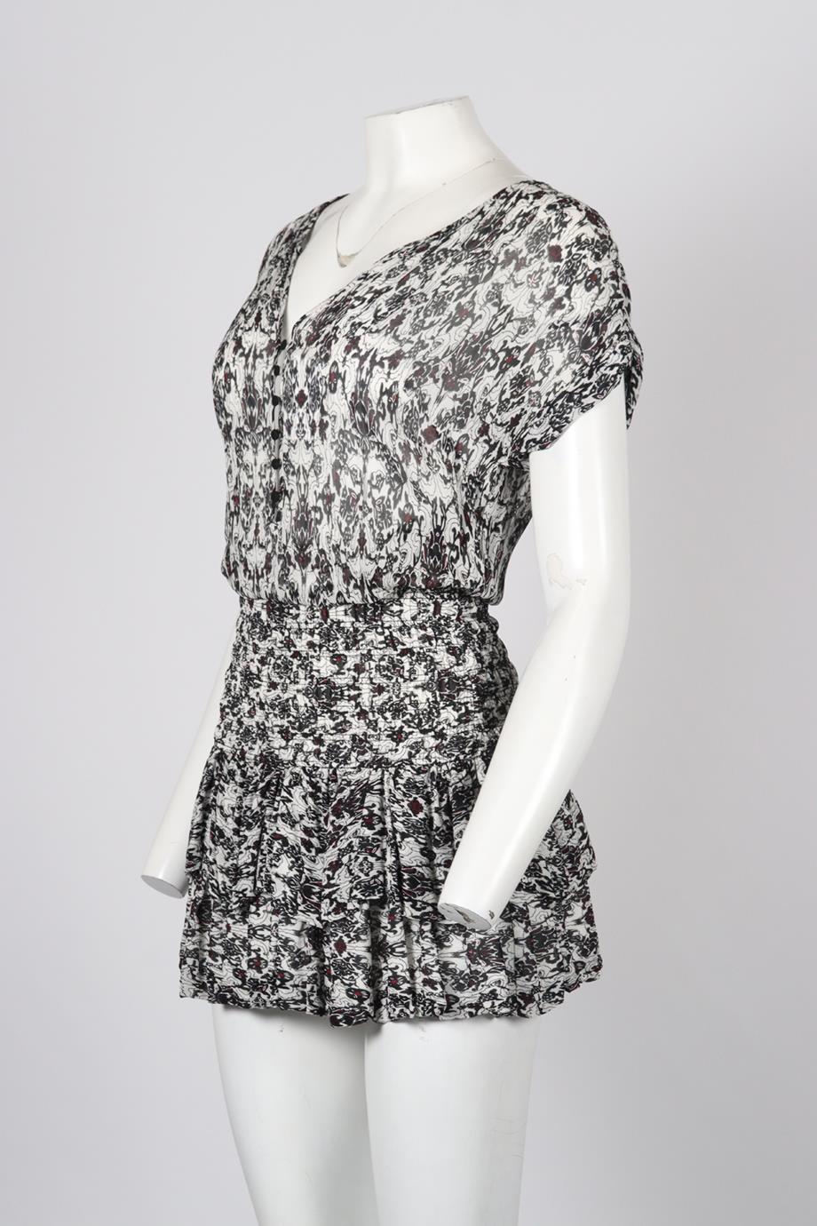 MAJE PRINTED CREPE MINI DRESS UK 8