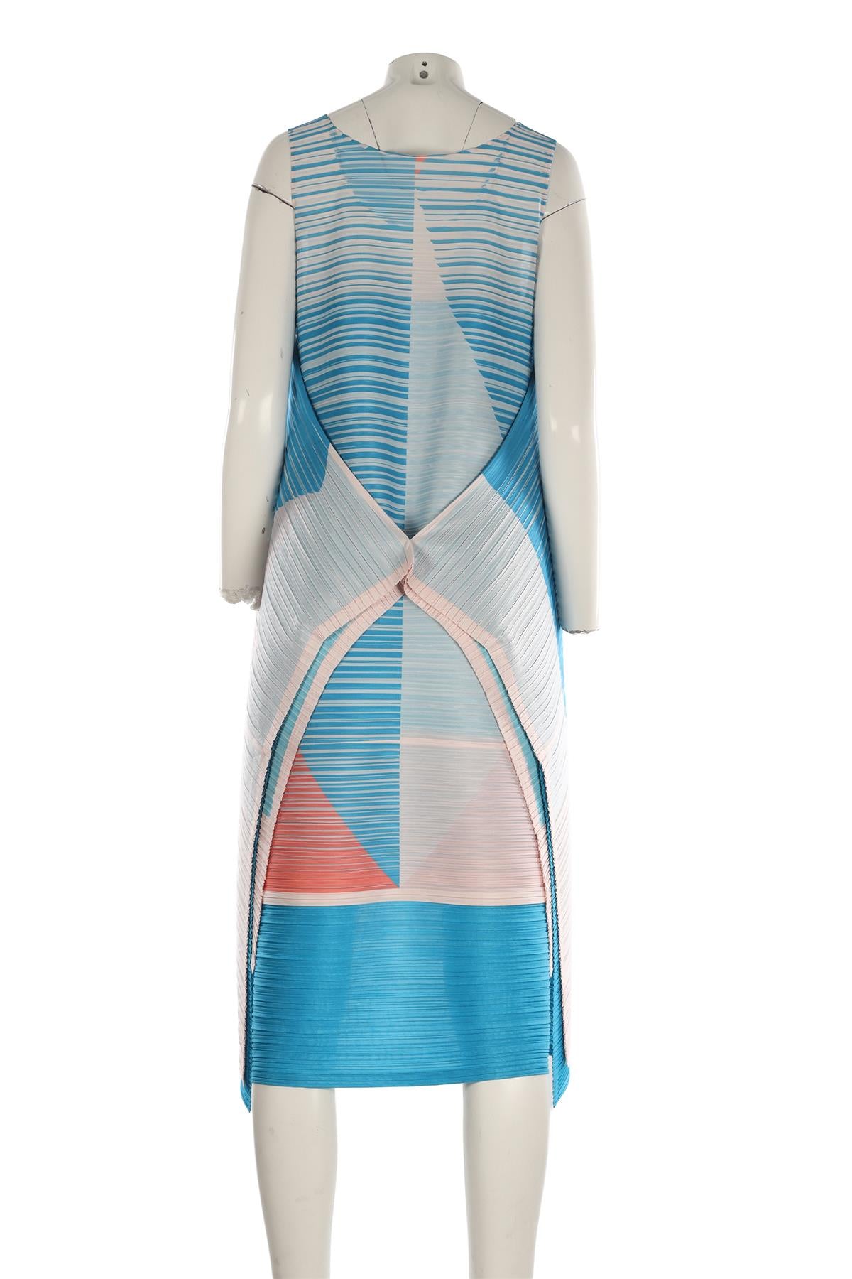 PLEATS PLEASE ISSEY MIYAKE MULTI CREPE MIDI DRESS JP 3 UK 8