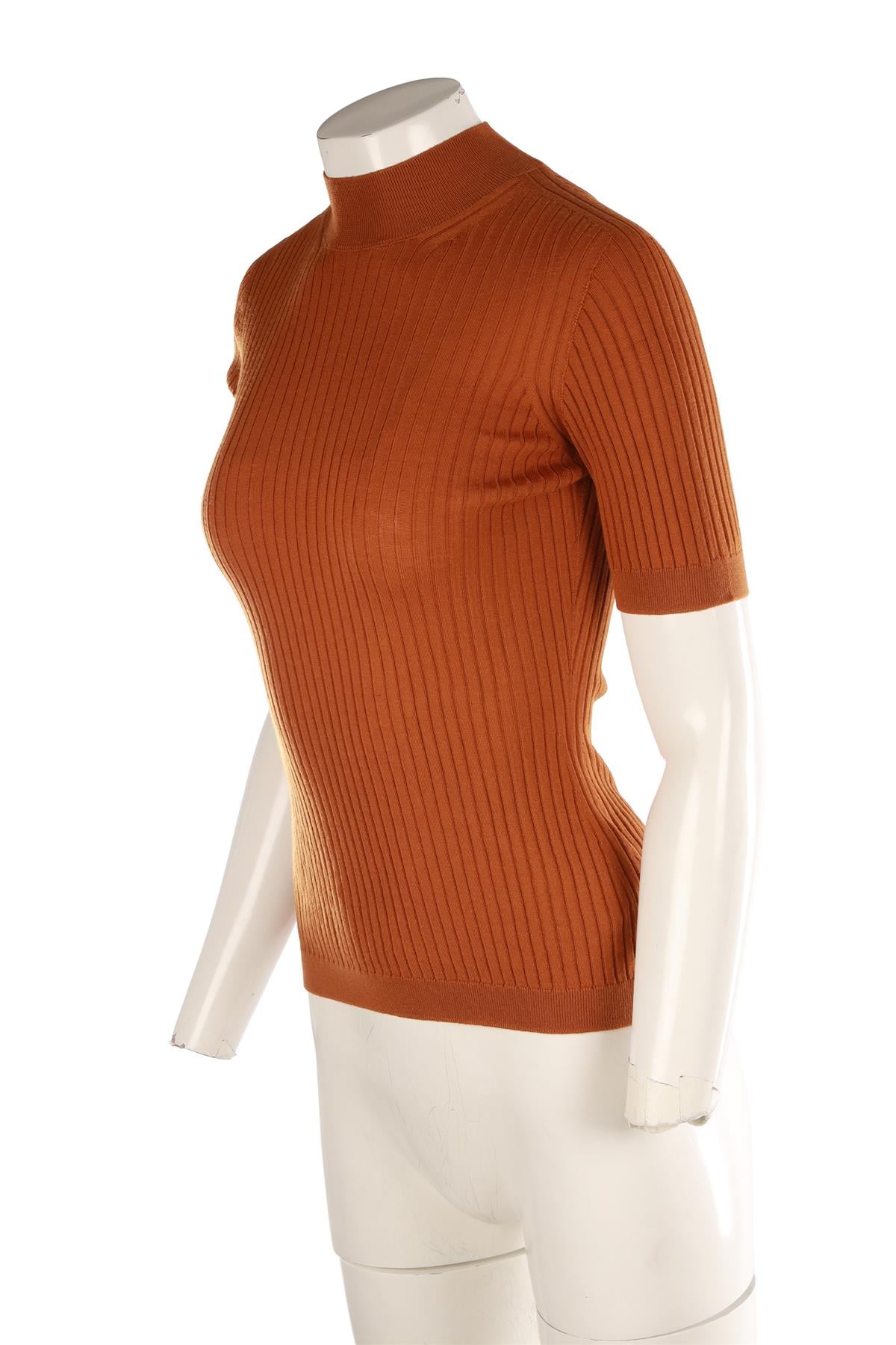 VERSACE BROWN WOOL TOP IT 42 UK 10