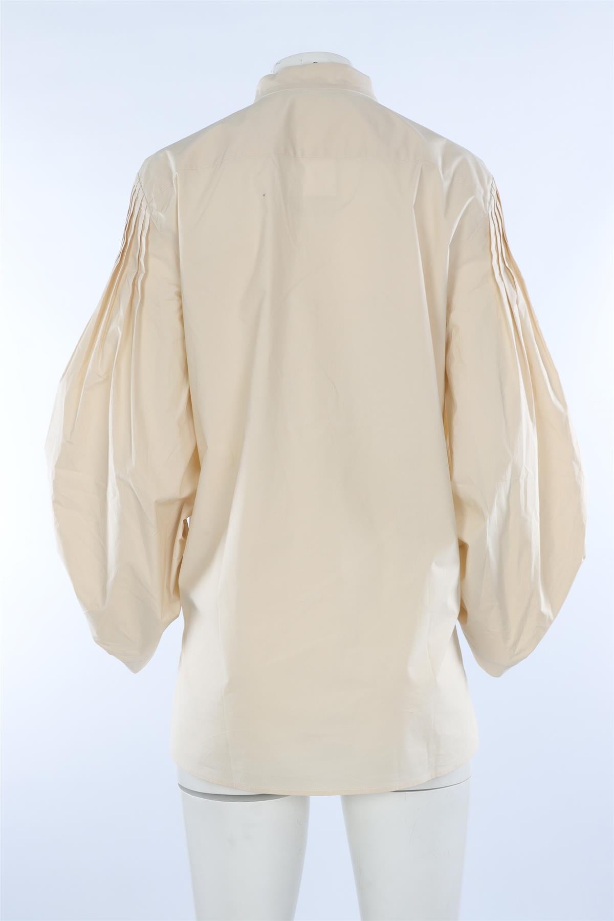 ALBERTA FERRETTI CREAM COTTON SHIRT UK 12