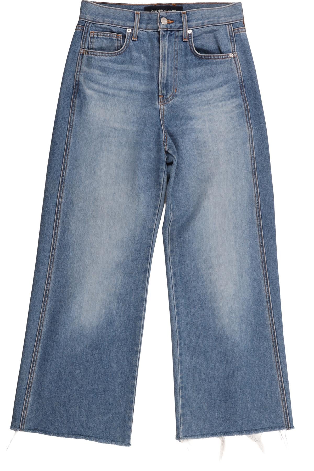 VERONICA BEARD BLUE HIGH RISE WIDE LEG JEANS W26 UK 8