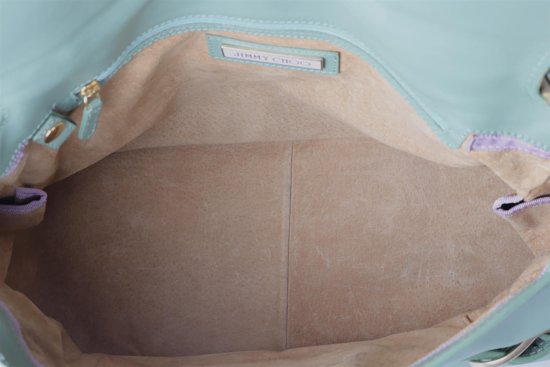 JIMMY CHOO GREEN TULITA LEATHER SHOULDER BAG