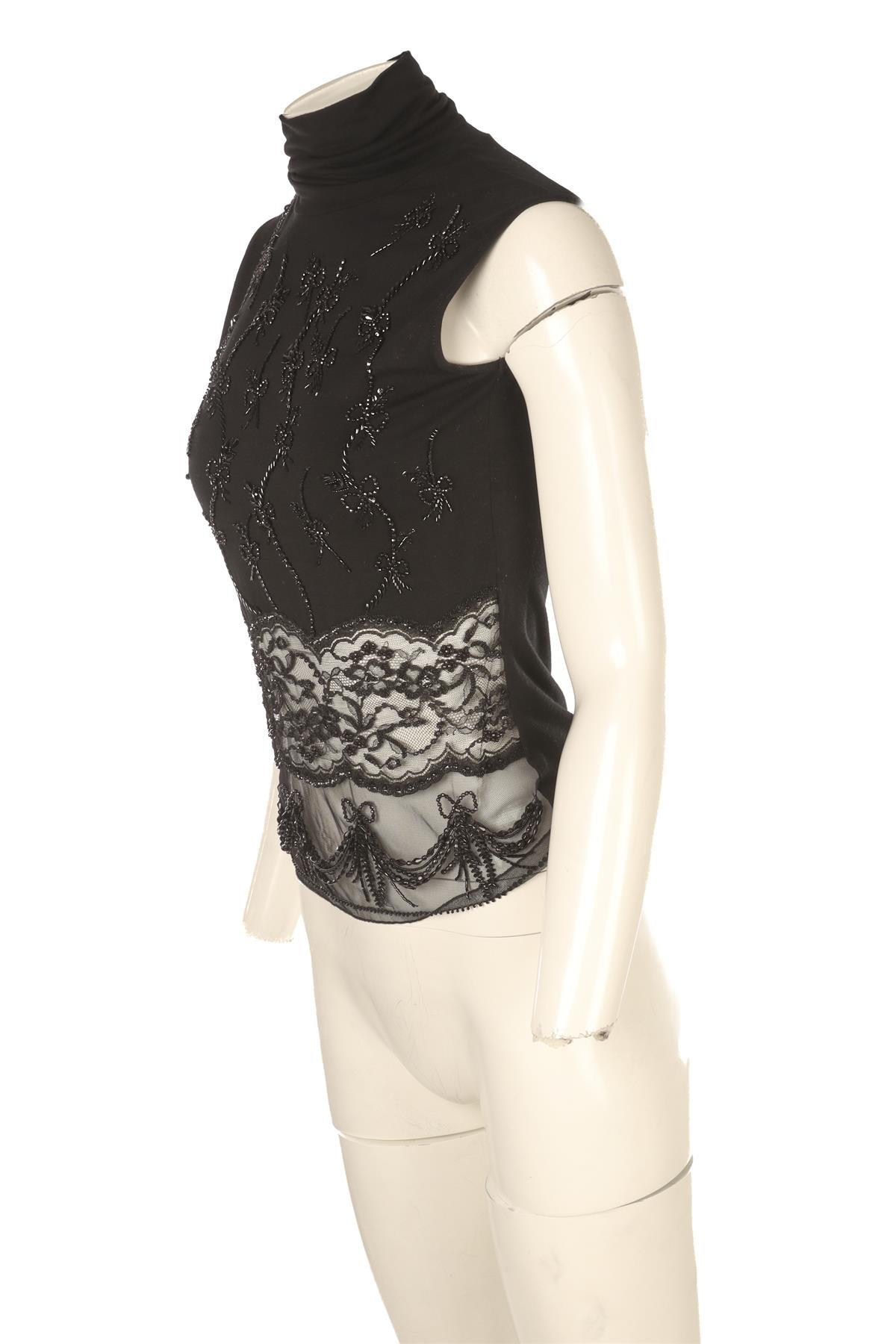 VALENTINO BLACK VINTAGE JERSEY TOP IT 40 UK 8