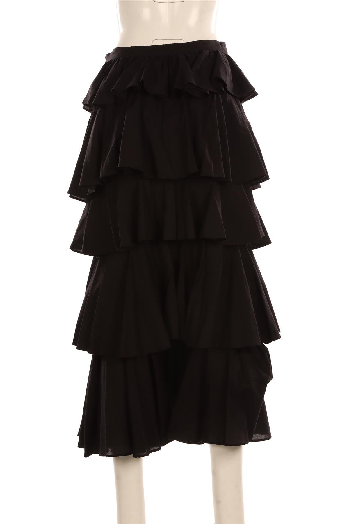 RHODE BLACK COTTON MAXI SKIRT SMALL