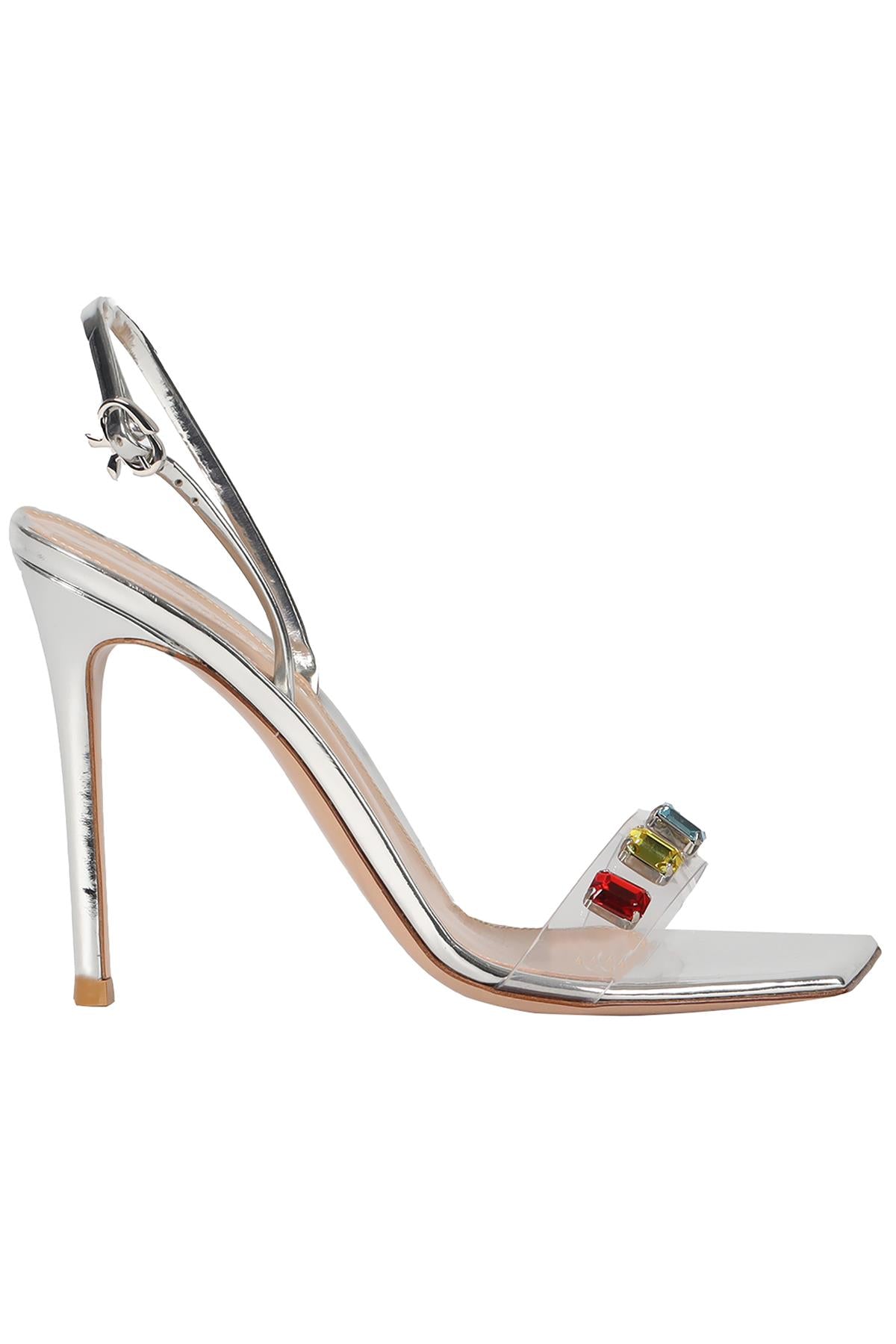 GIANVITTO ROSSI CRYSTAL, PVC AND PATENT LEATHER SANDALS EU 38 UK 5 US 8