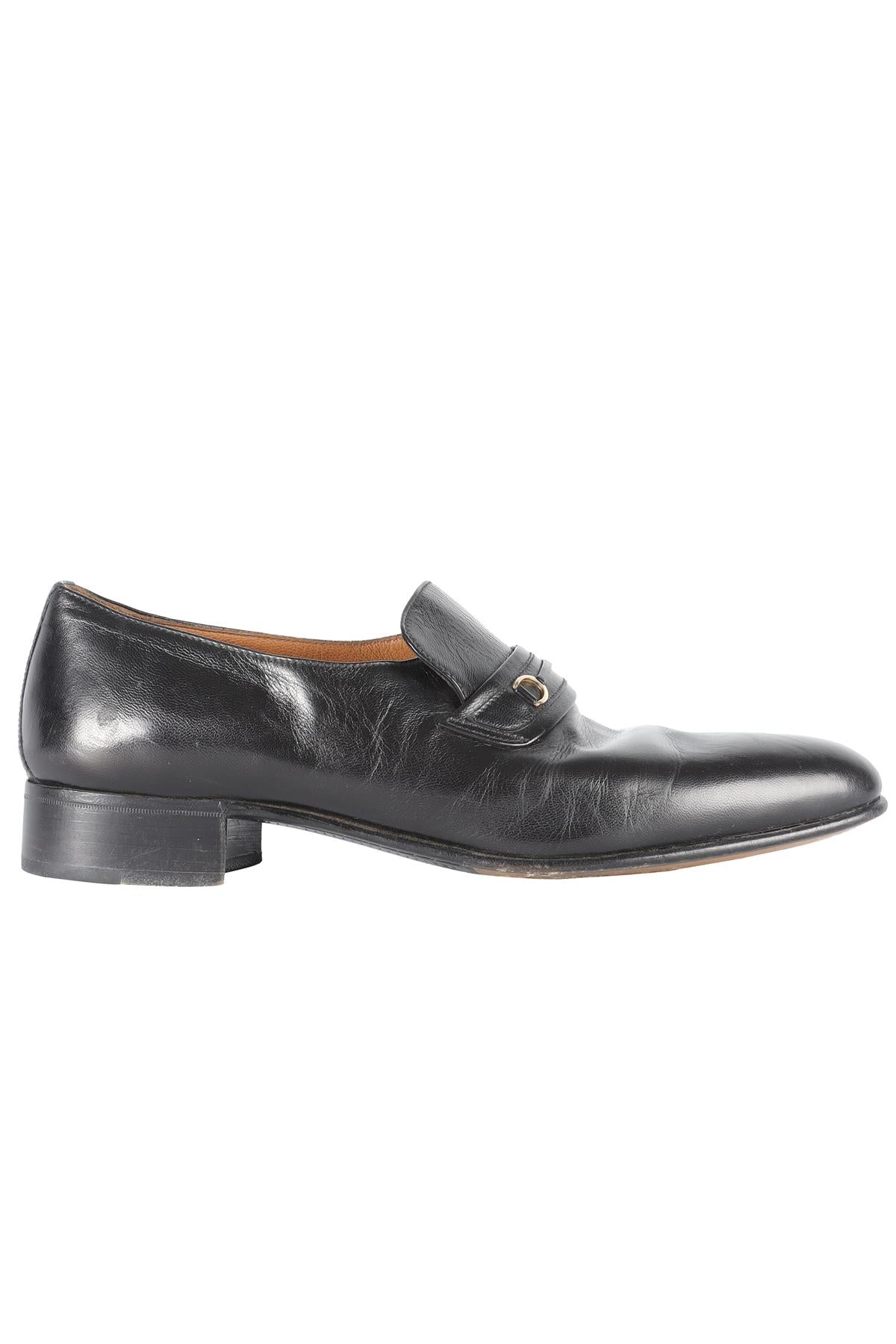 HUSBANDS BLACK MEN'S LEATHER LOAFERS EU 41 UK 7 US 8
