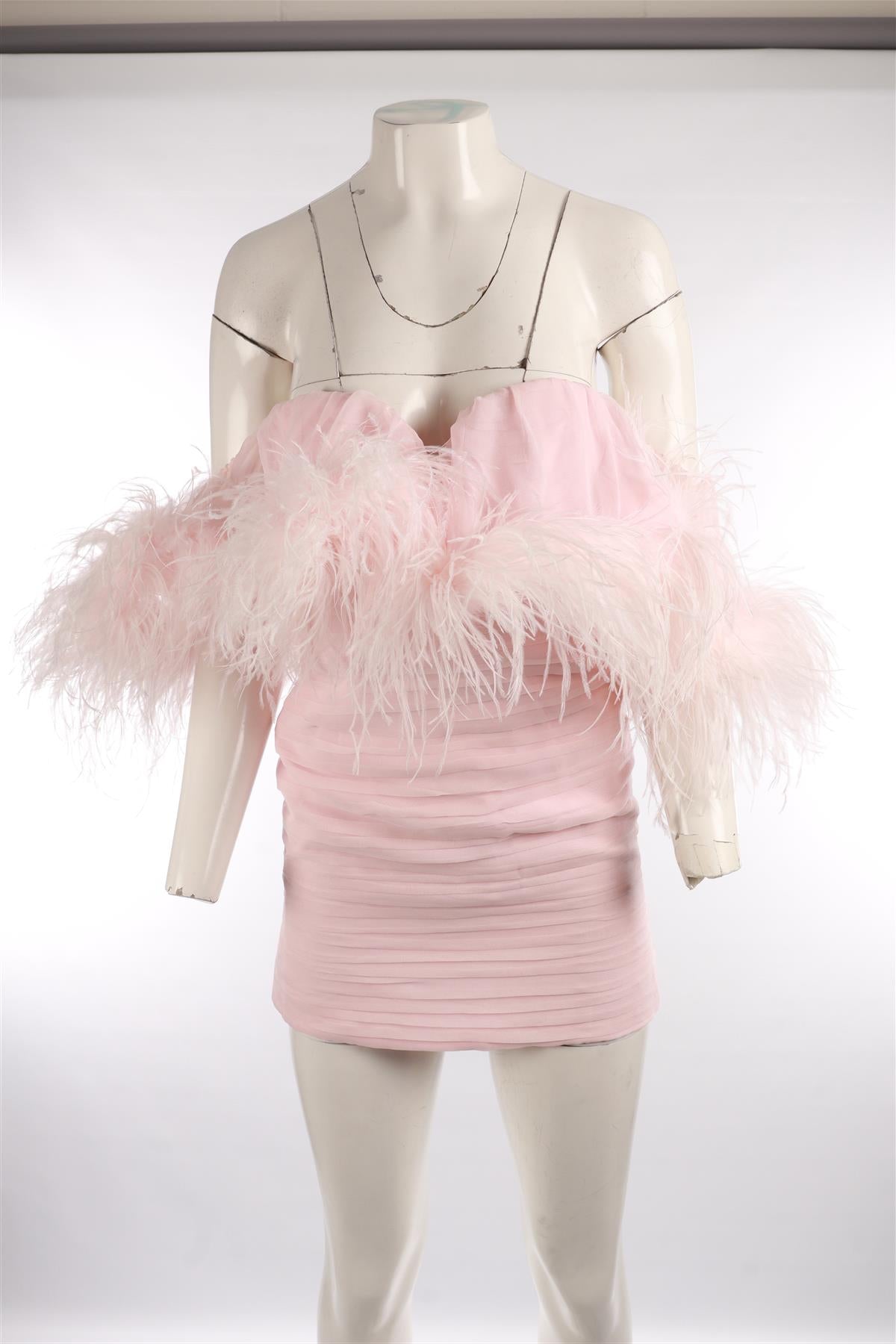 MAGDA BUTRYM PINK SILK MINI DRESS FR 38 UK 10