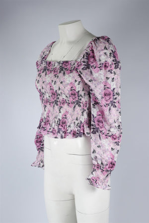 LOVESHACKFANCY PURPLE COTTON TOP SMALL