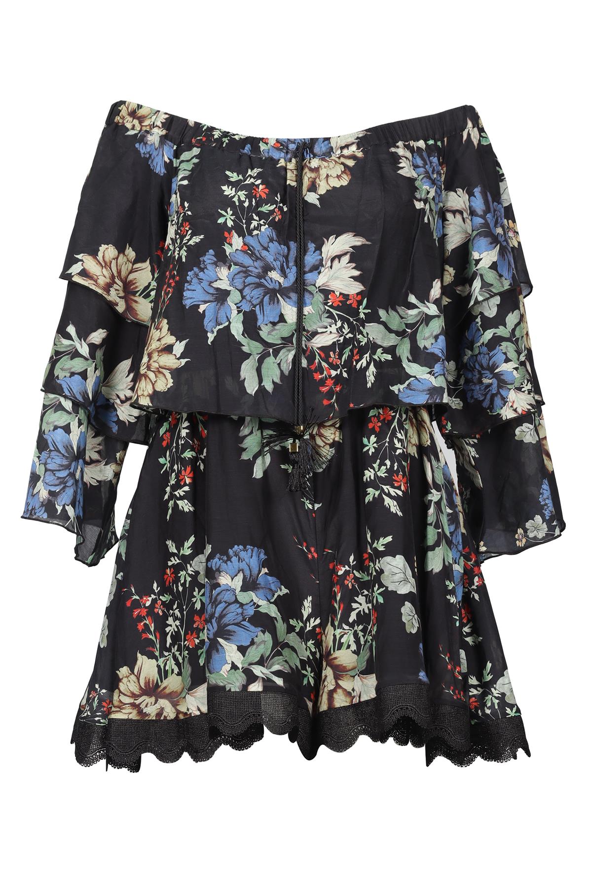 NICHOLAS BLACK COTTON BLEND PLAYSUIT MEDIUM