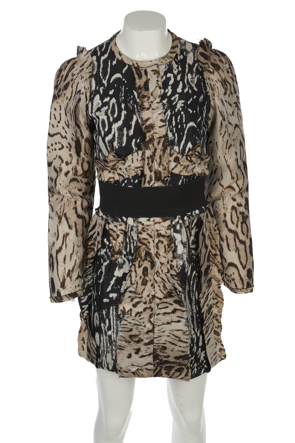 LANVIN BEIGE 2010 SILK MINI DRESS FR 36 UK 8