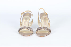GINA CRYSTAL AND LEATHER SANDALS EU 37 UK 4 US 7