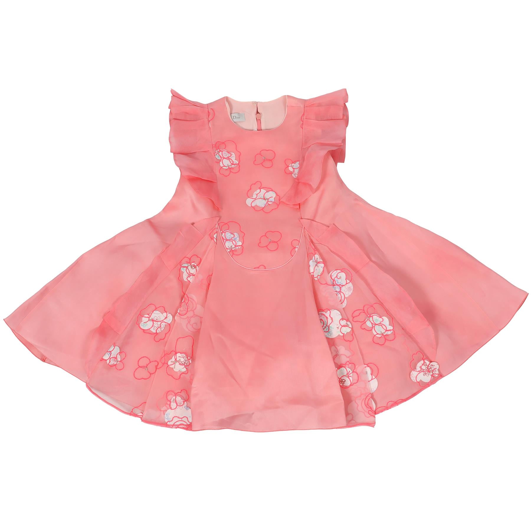 CHRISTIAN DIOR PINK KIDS GIRLS SILK DRESS 4 YEARS