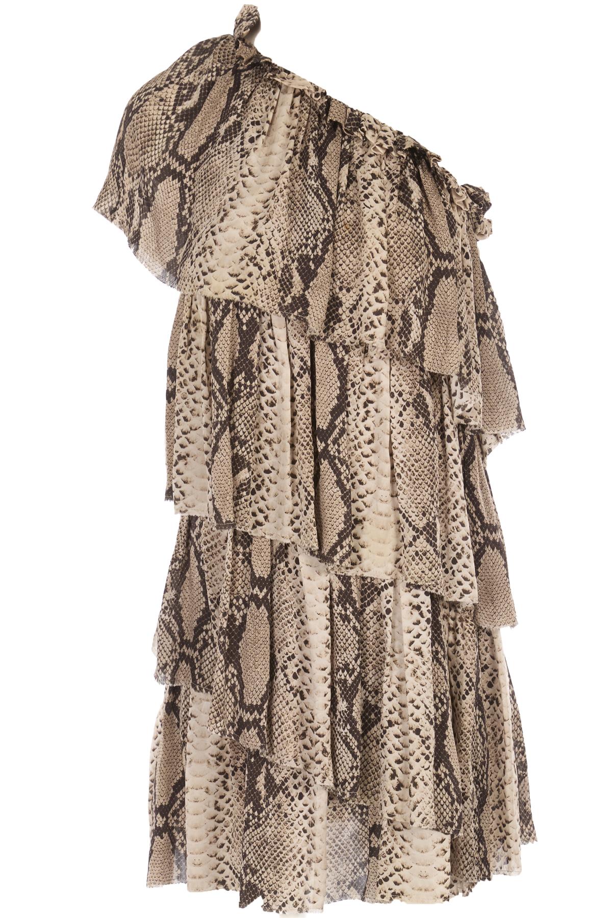 LANVIN BROWN 2011 SILK MINI DRESS FR 36 UK 8