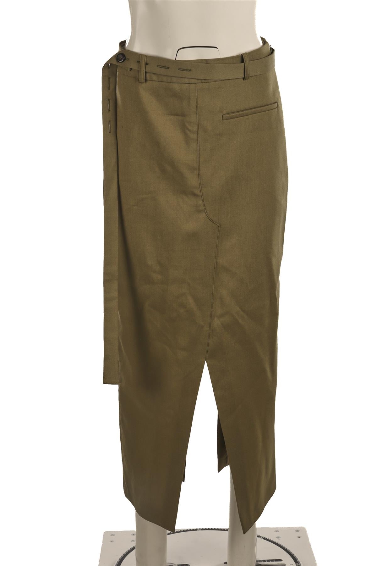 RÓHE GREEN WOOL MIDI SKIRT UK 10