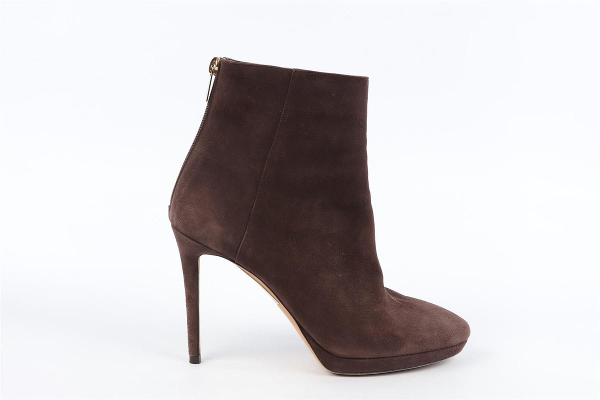 JIMMY CHOO BROWN SUEDE ANKLE BOOTS EU 38 UK 5 US 8