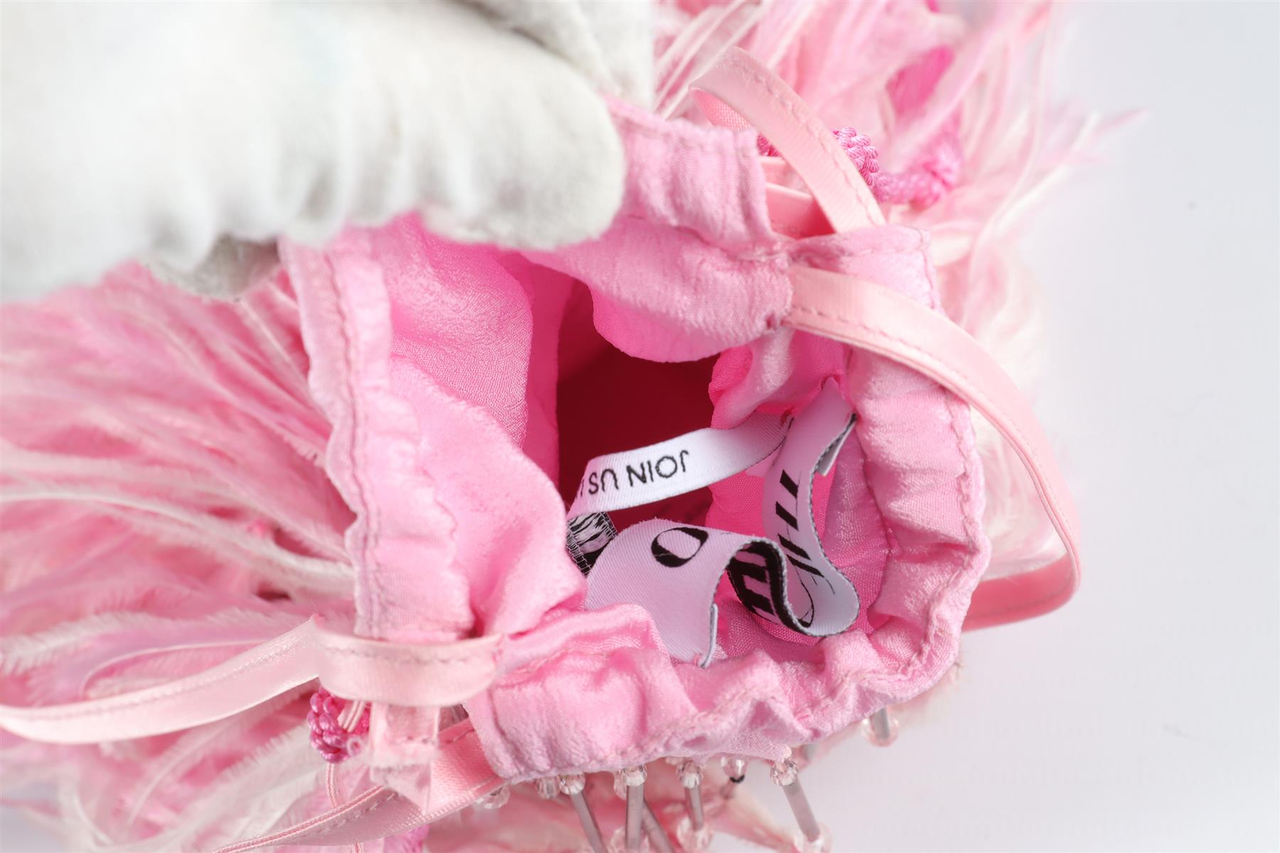 THE ATTICO PINK FEATHER SHOULDER BAG