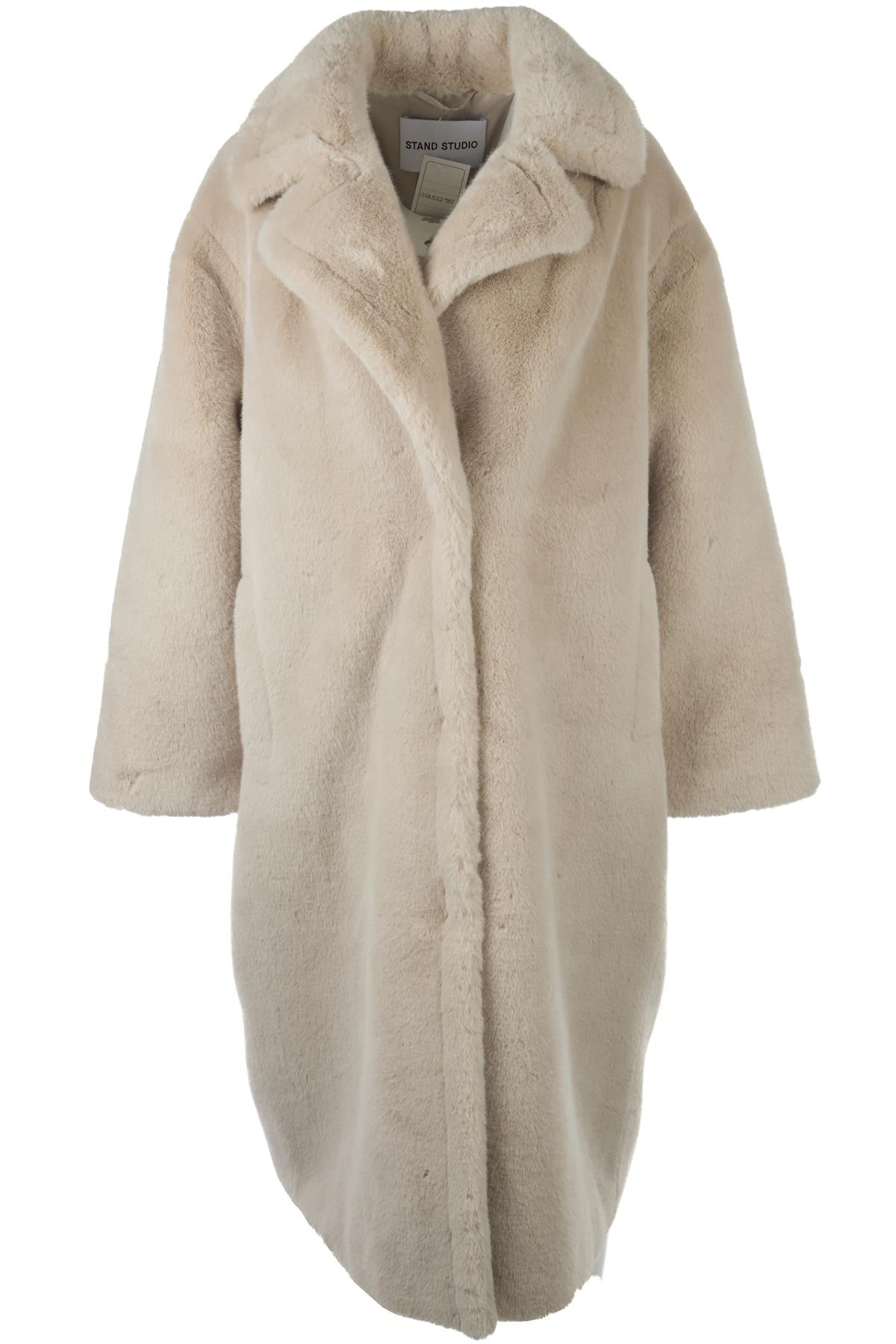 STAND STUDIO BEIGE FAUX FUR COAT FR 34 UK 6