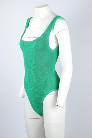 HUNZA G GREEN SWIMSUIT ONE SIZE