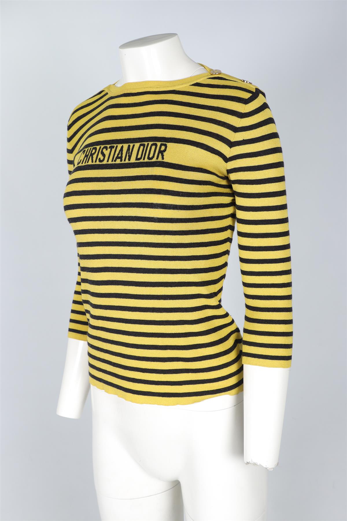 CHRISTIAN DIOR YELLOW COTTON TOP MEDIUM