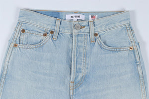 RE/DONE BLUE HIGH RISE STRAIGHT LEG JEANS W24 UK 6