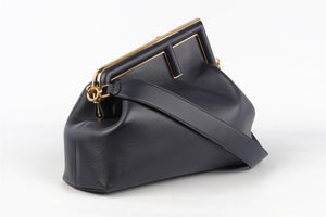 FENDI NAVY FIRST MEDIUM LEATHER SHOULDER BAG