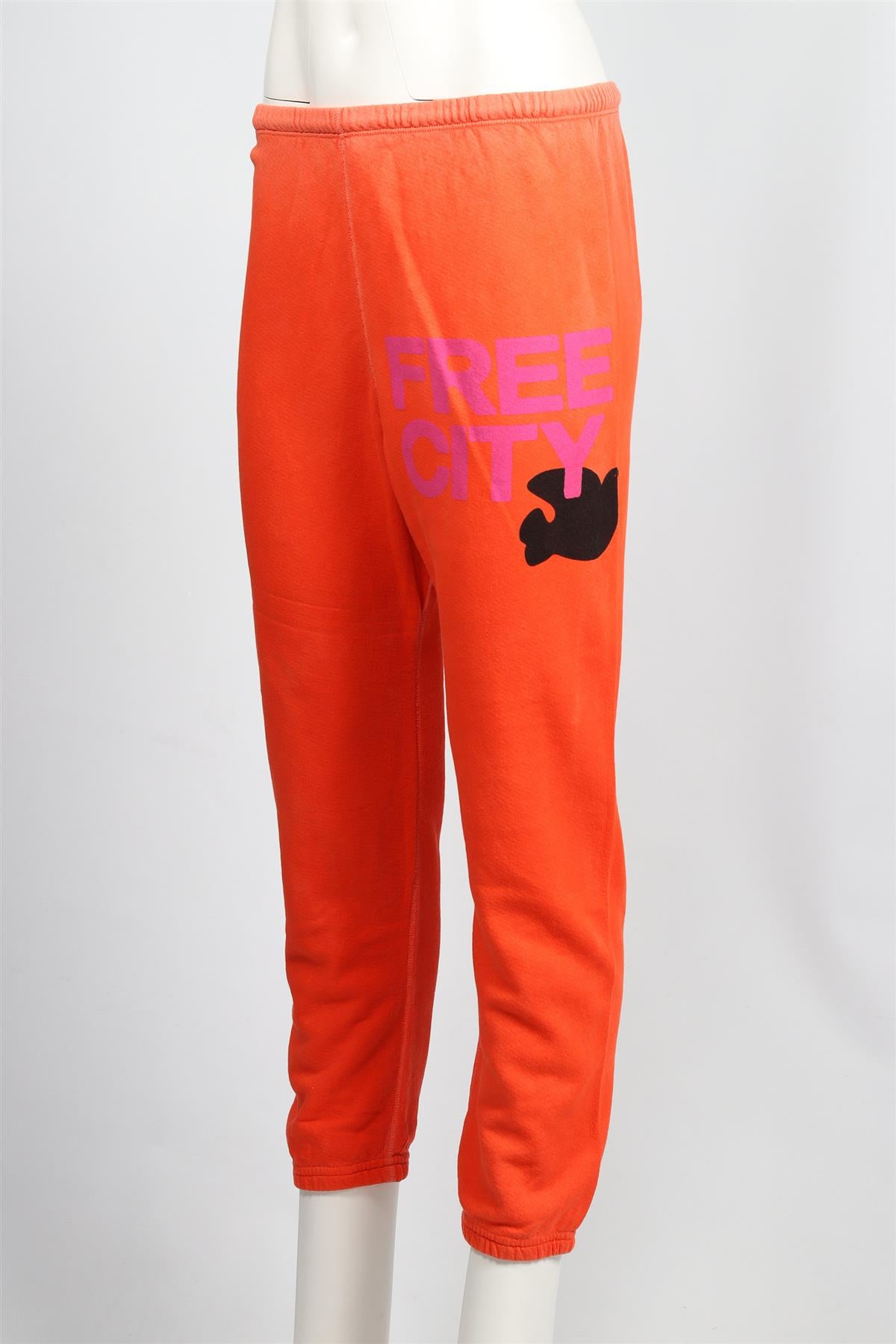 FREE CITY ORANGE COTTON TRACK PANTS XSMALL