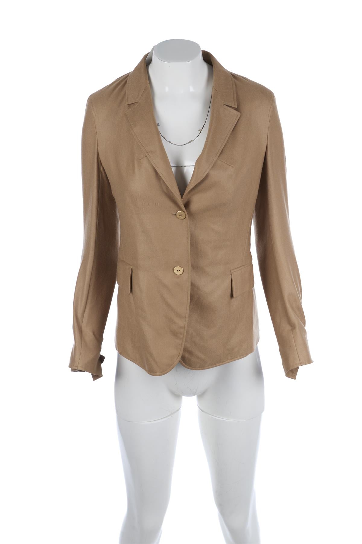 YVES SAINT LAURENT BEIGE CASHMERE BLAZER FR 36 UK 8