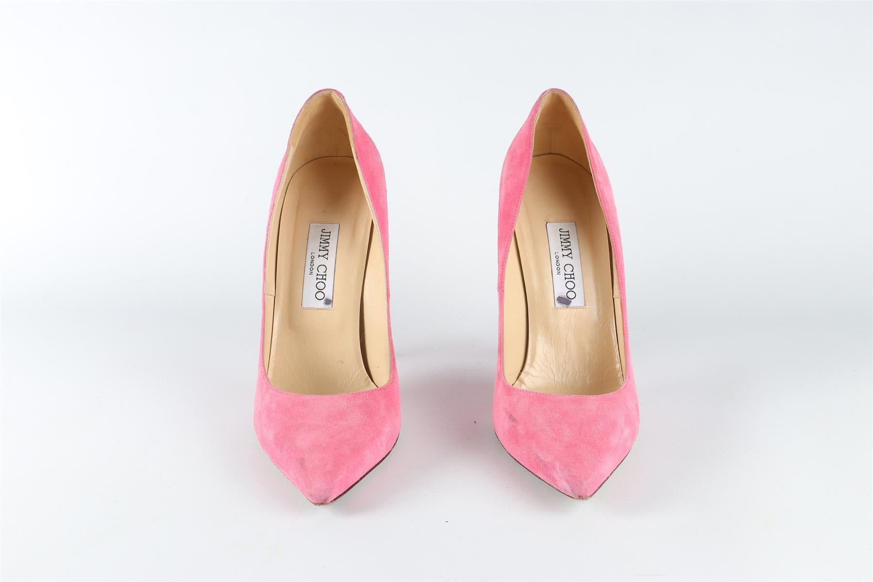 JIMMY CHOO PINK SUEDE PUMPS EU 40 UK 7 US 10